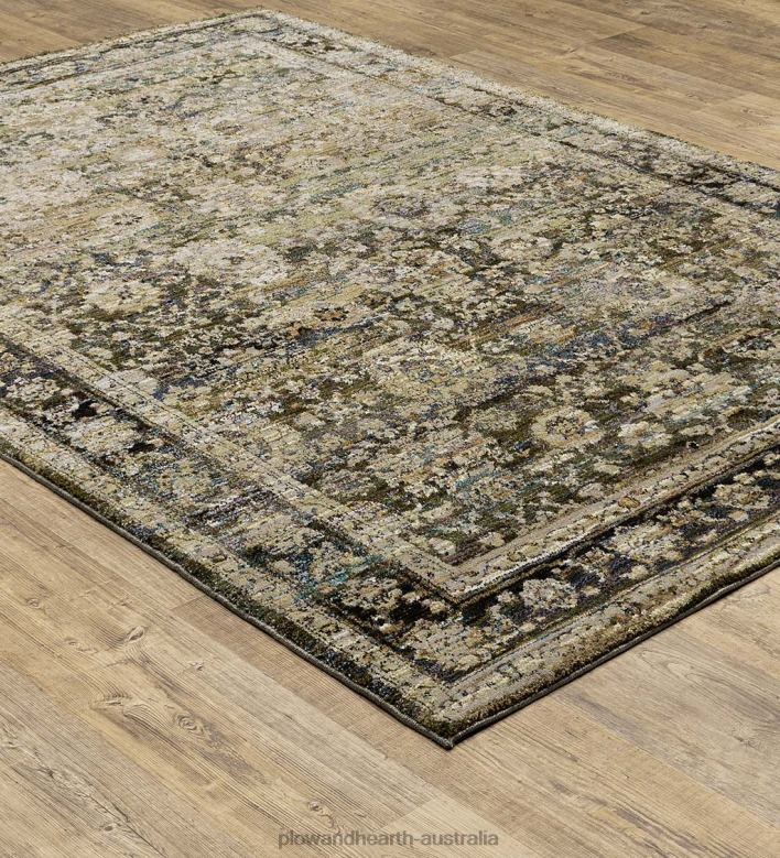 Plow & Hearth Ashland Evening Synthetic Blend Indoor Border Rug P22BD1857 Rugs & Mats