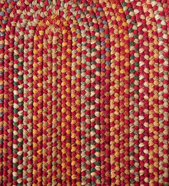 Plow & Hearth Blue Ridge Wool Braided Oval Rugs, Made In USA P22BD1770 Rugs & Mats