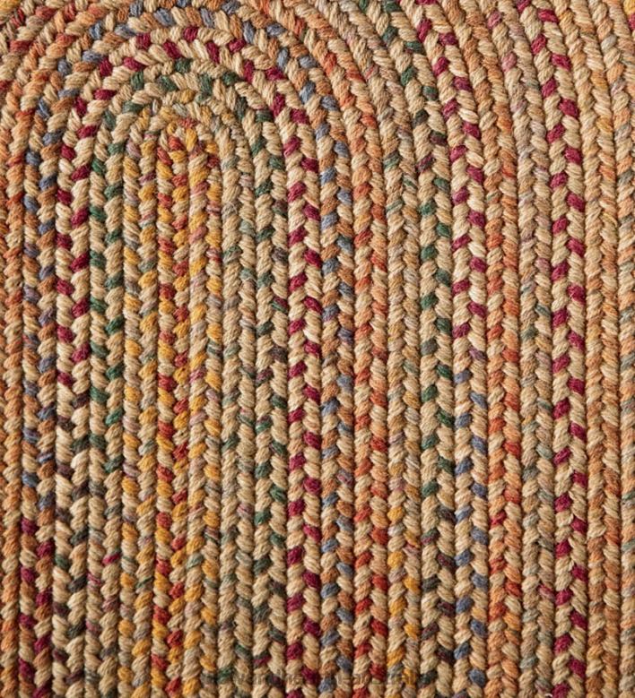 Plow & Hearth Blue Ridge Wool Braided Oval Rugs, Made In USA P22BD1770 Rugs & Mats