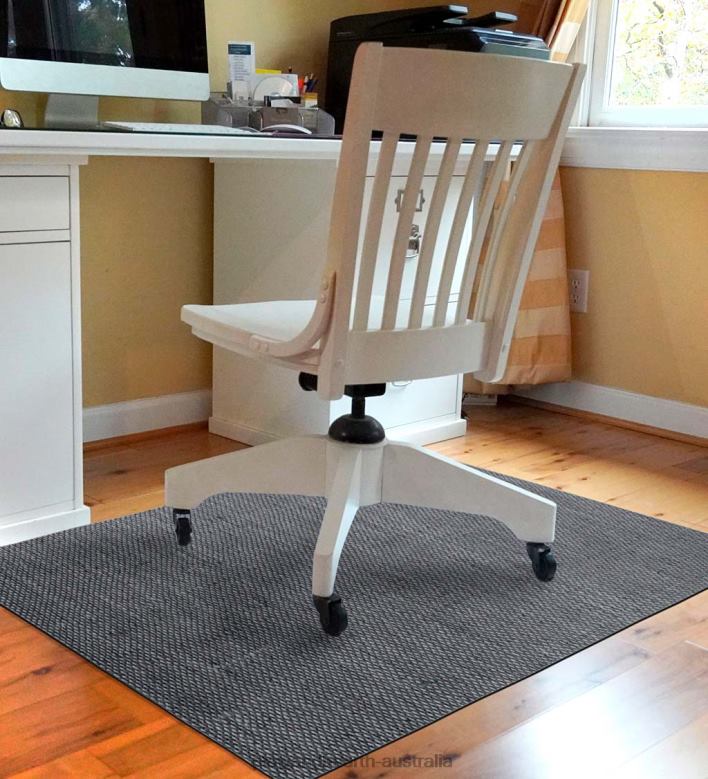 Plow & Hearth Burbury Weave Desk Chair Mat - Gray P22BD1782 Rugs & Mats