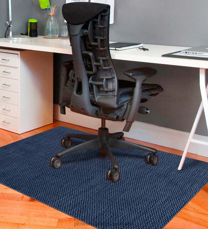 Plow & Hearth Burbury Weave Desk Chair Mat - Gray P22BD1782 Rugs & Mats