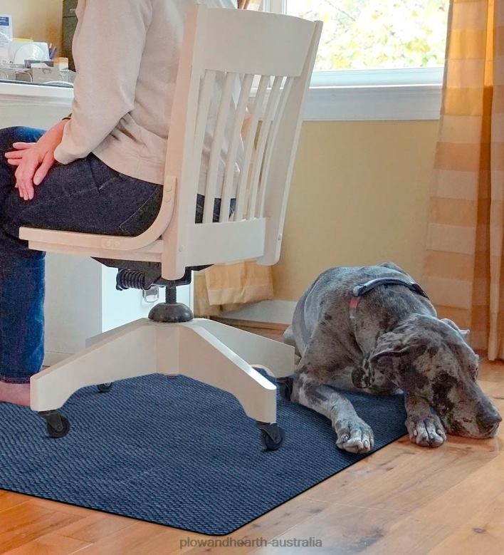 Plow & Hearth Burbury Weave Desk Chair Mat - Gray P22BD1782 Rugs & Mats