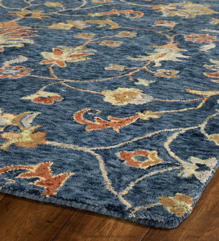 Plow & Hearth Carmona Denim Wool Rug P22BD1813 Rugs & Mats