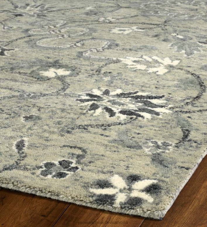 Plow & Hearth Carmona Gray Wool Rug P22BD1863 Rugs & Mats