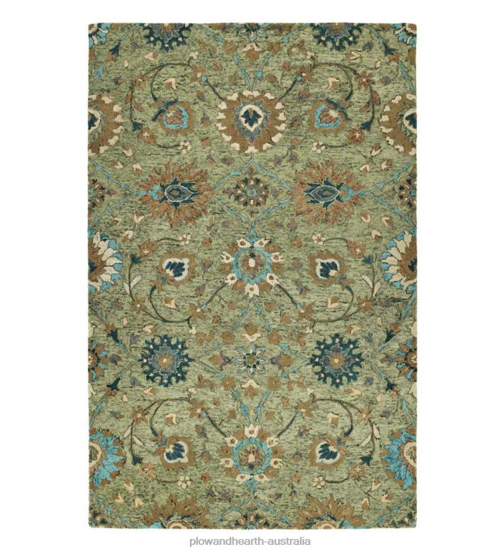 Plow & Hearth Carmona Sage Wool Rug P22BD1831 Rugs & Mats