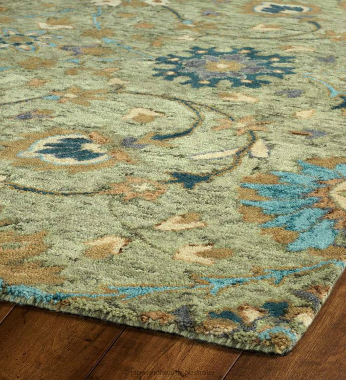 Plow & Hearth Carmona Sage Wool Rug P22BD1831 Rugs & Mats