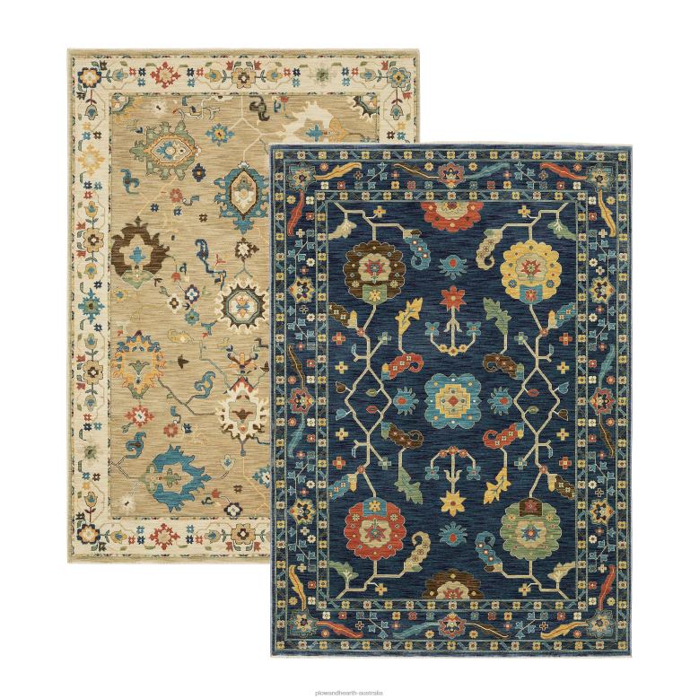 Plow & Hearth Clover Hill Flowers Polypropylene Rug P22BD1842 Rugs & Mats