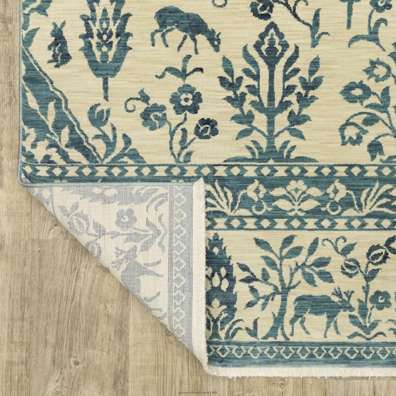 Plow & Hearth Clover Hill Porcelain Polypropylene Rug P22BD1855 Rugs & Mats