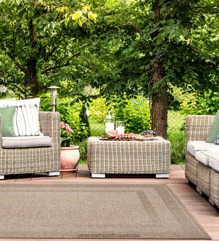 Plow & Hearth Indoor/Outdoor Beachcomber Border Rug P22BD1789 Rugs & Mats