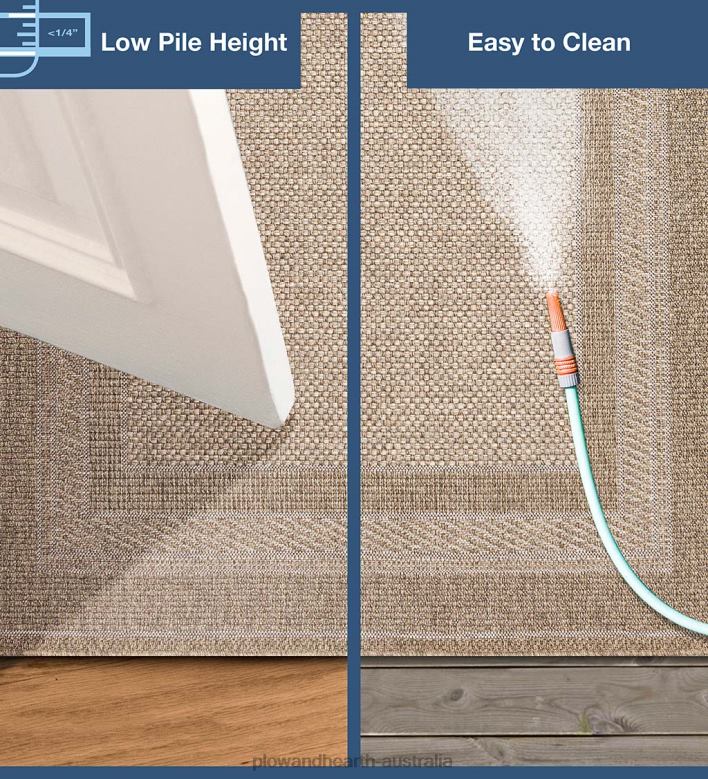 Plow & Hearth Indoor/Outdoor Beachcomber Border Rug P22BD1789 Rugs & Mats