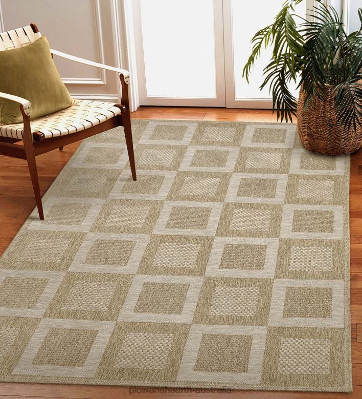 Plow & Hearth Indoor/Outdoor Beachcomber Squares Rug P22BD1808 Rugs & Mats