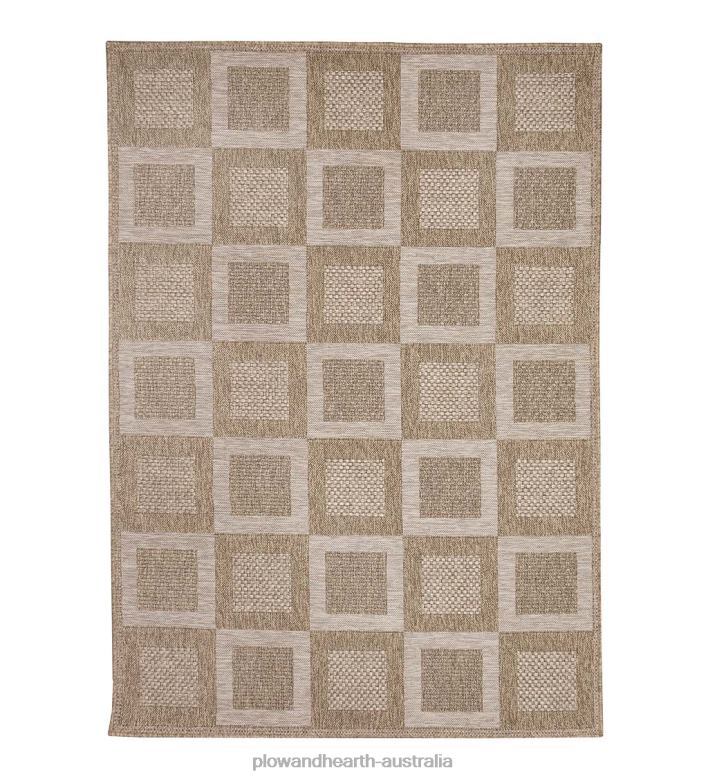 Plow & Hearth Indoor/Outdoor Beachcomber Squares Rug P22BD1808 Rugs & Mats