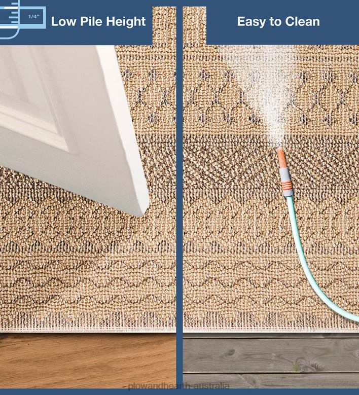 Plow & Hearth Indoor/Outdoor Kitty Hawk Striped Rug P22BD1805 Rugs & Mats