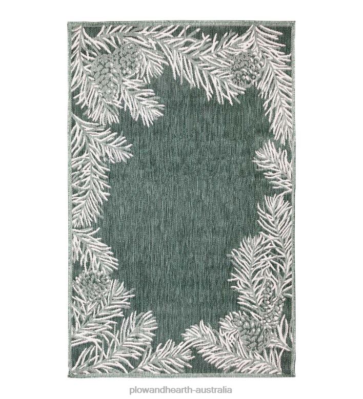 Plow & Hearth Indoor/Outdoor Pine Grove Border Rug P22BD1825 Rugs & Mats