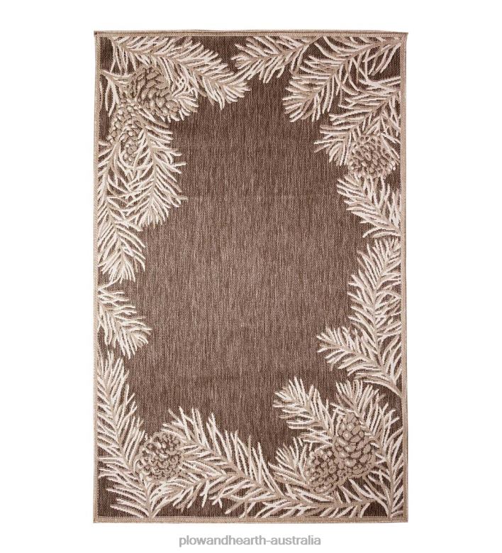 Plow & Hearth Indoor/Outdoor Pine Grove Border Rug P22BD1825 Rugs & Mats