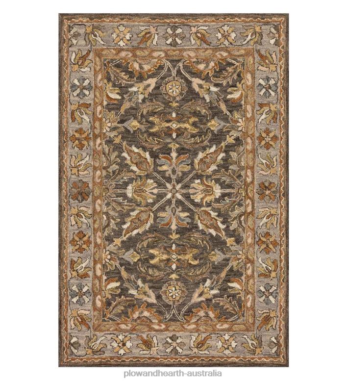 Plow & Hearth Kensington Border Wool Rug P22BD1836 Rugs & Mats