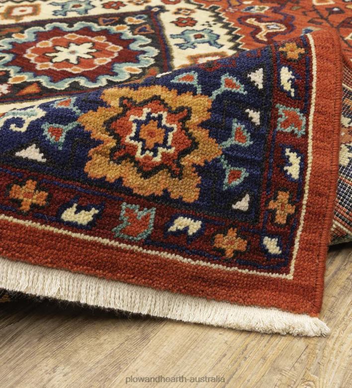 Plow & Hearth Laurenburg Kaleidoscope Wool Rug P22BD1844 Rugs & Mats