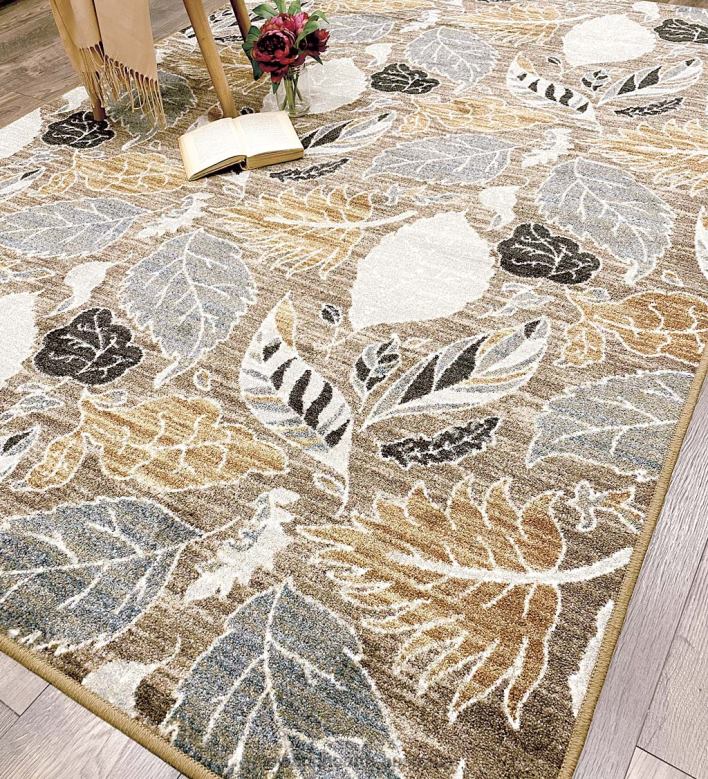 Plow & Hearth Leaves EnduraStran Area Rug P22BD1853 Rugs & Mats