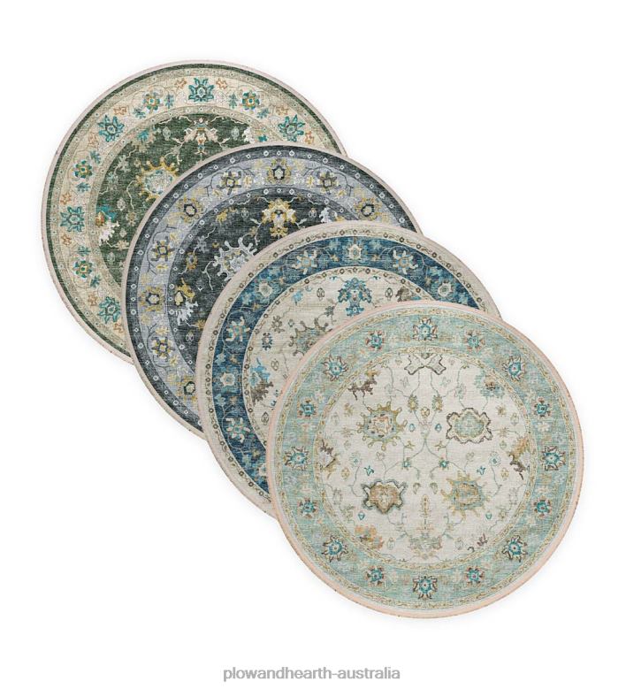 Plow & Hearth Marietta Border Round Rug P22BD1793 Rugs & Mats