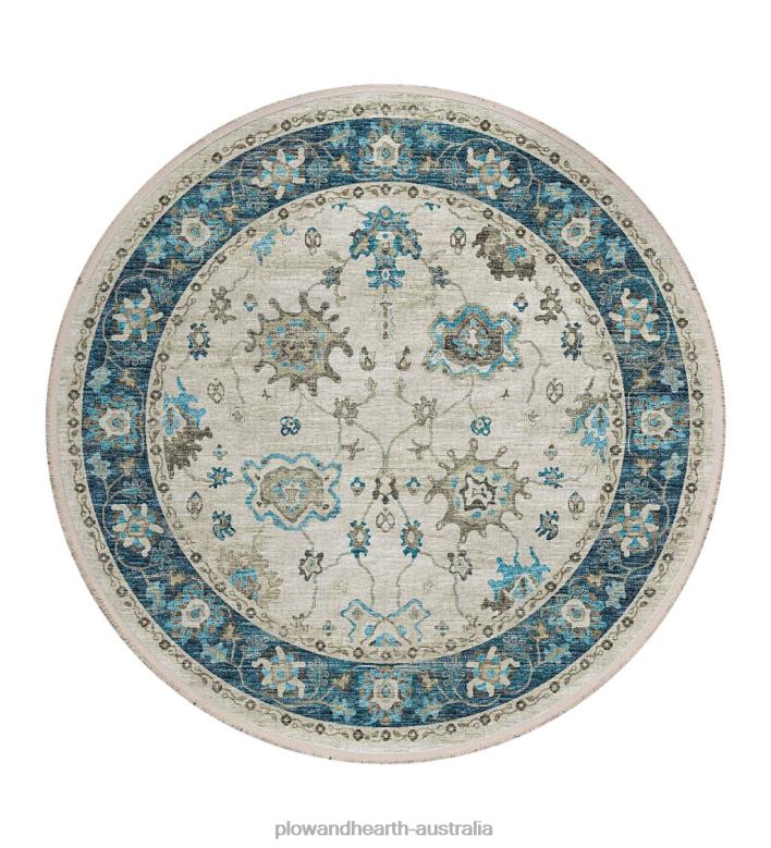 Plow & Hearth Marietta Border Round Rug P22BD1793 Rugs & Mats