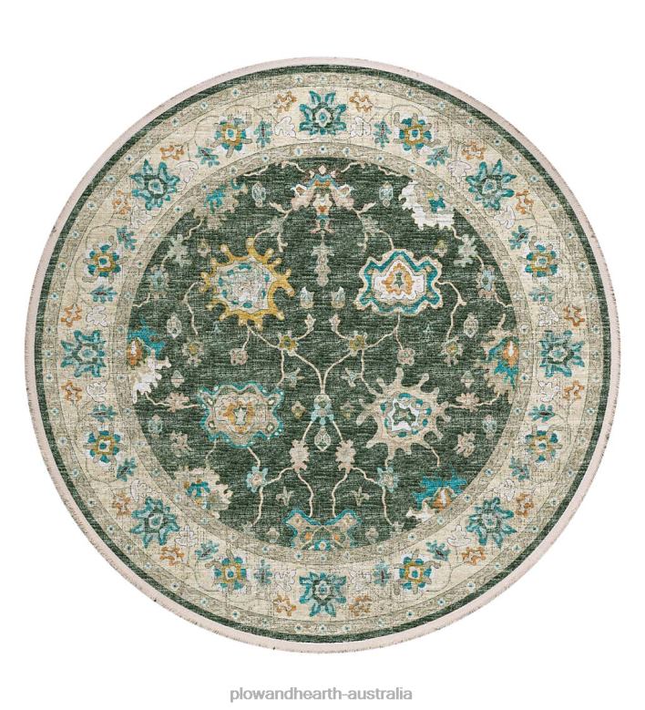Plow & Hearth Marietta Border Round Rug P22BD1793 Rugs & Mats