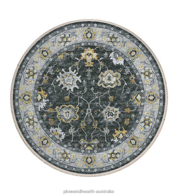 Plow & Hearth Marietta Border Round Rug P22BD1793 Rugs & Mats