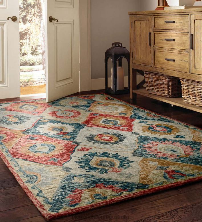 Plow & Hearth Mountain Valley Hand-Tufted Wool Rug P22BD1867 Rugs & Mats