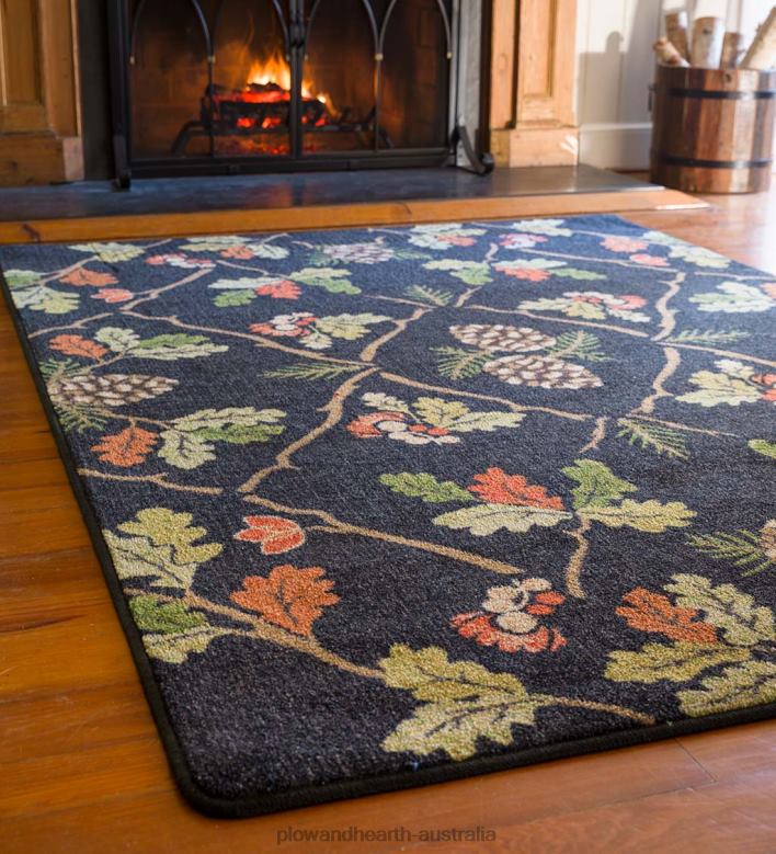 Plow & Hearth Oakwood Pine Cone and Oak Leaf EnduraStran Rug P22BD1775 Rugs & Mats