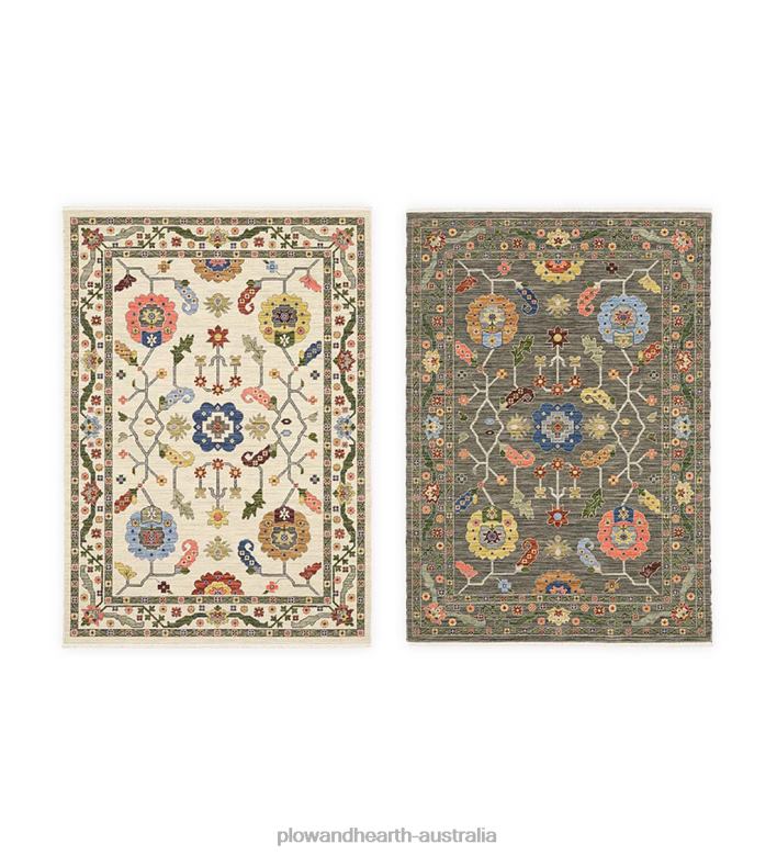 Plow & Hearth Saluda Jewels Wool Rug P22BD1827 Rugs & Mats