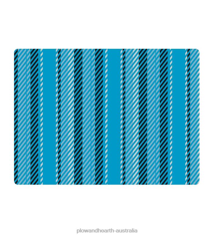 Plow & Hearth Striped Chair Mat - Blue P22BD1834 Rugs & Mats