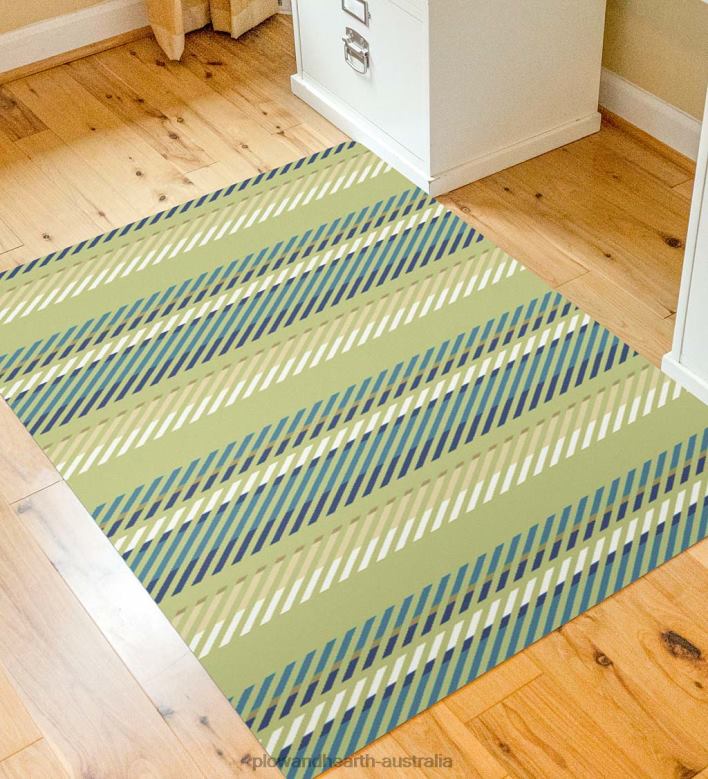 Plow & Hearth Striped Chair Mat - Blue P22BD1834 Rugs & Mats