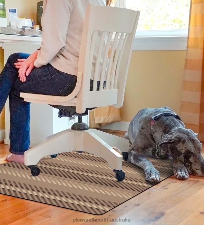 Plow & Hearth Striped Chair Mat - Blue P22BD1834 Rugs & Mats