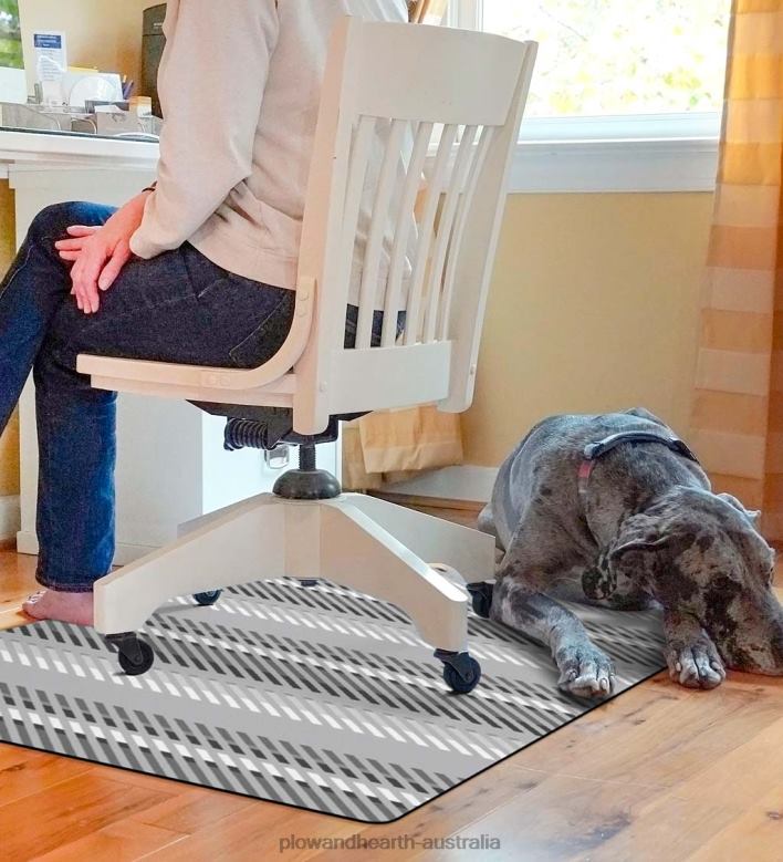 Plow & Hearth Striped Chair Mat - Blue P22BD1834 Rugs & Mats