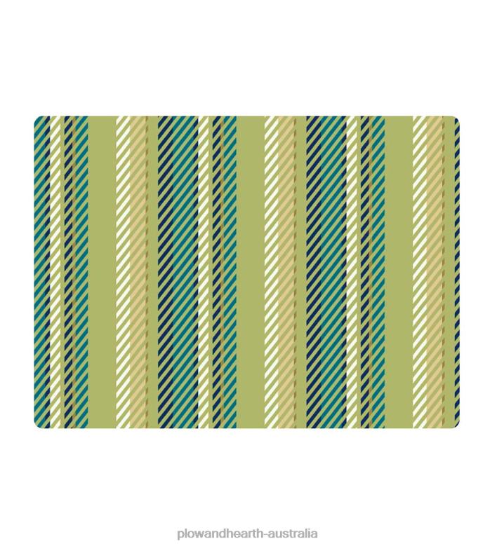 Plow & Hearth Striped Chair Mat - Blue P22BD1834 Rugs & Mats