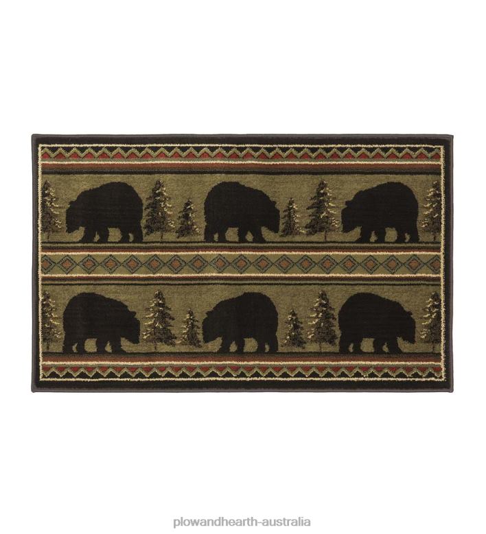 Plow & Hearth Vista Bears in Evergreen Rug P22BD1826 Rugs & Mats