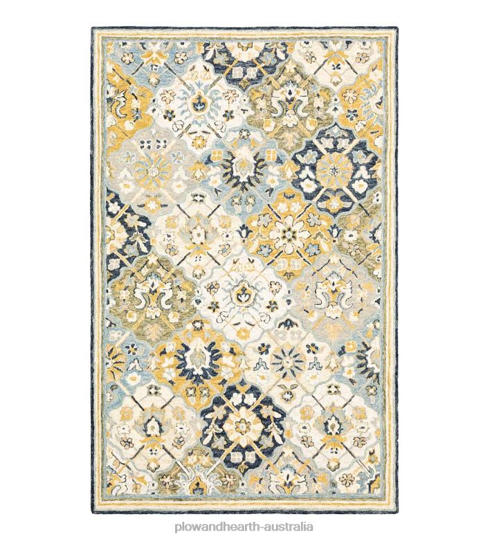 Plow & Hearth Willow Oaks Lattice Wool Rug P22BD1862 Rugs & Mats