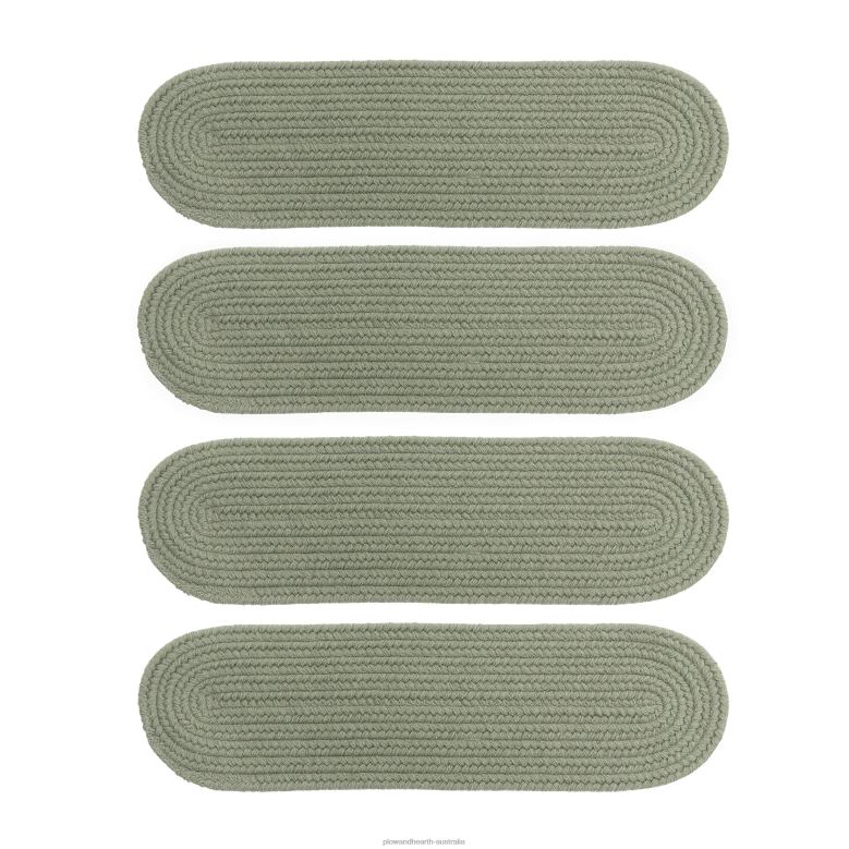 Plow & Hearth Blue Ridge Wool Oval Braided Stair Treads, Set of 4 - Walnut P22BD1907 Rugs & Mats