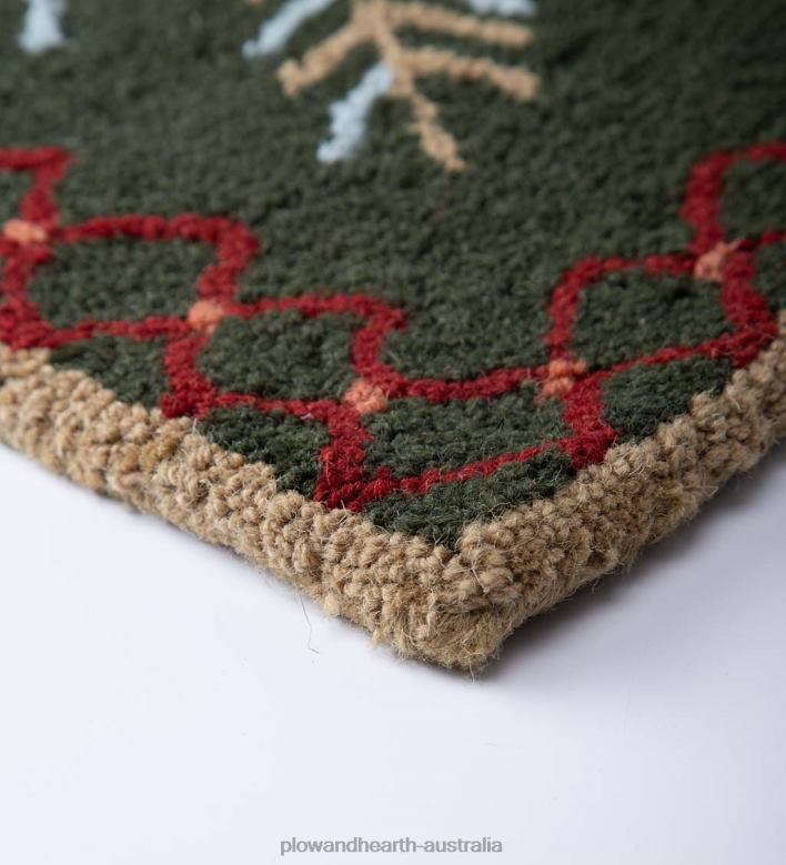 Plow & Hearth Pine Cone Hand-Hooked Wool Rug P22BD1747 Rugs & Mats