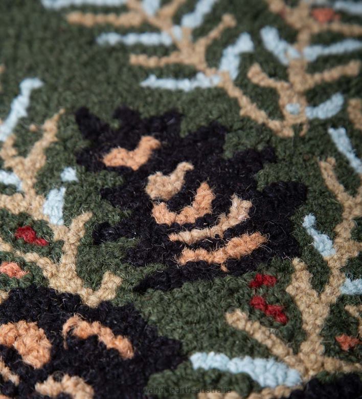 Plow & Hearth Pine Cone Hand-Hooked Wool Rug P22BD1747 Rugs & Mats