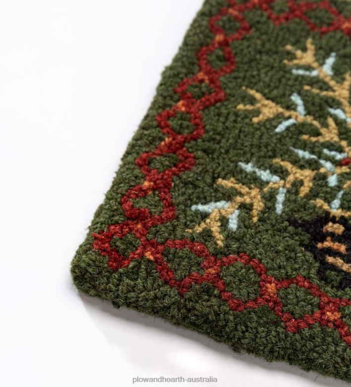 Plow & Hearth Pine Cone Hand-Hooked Wool Runner, 1' x 4' P22BD1749 Rugs & Mats