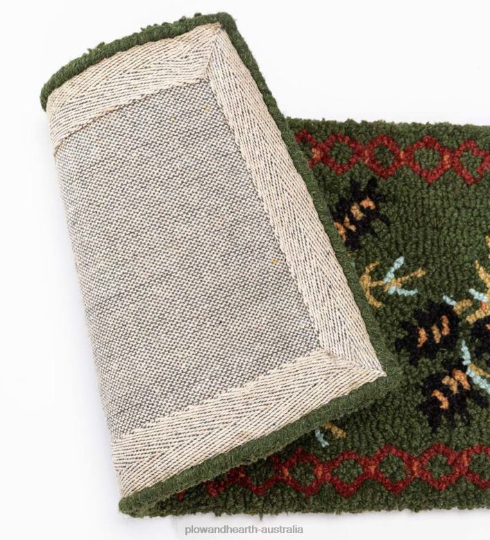 Plow & Hearth Pine Cone Hand-Hooked Wool Runner, 1' x 4' P22BD1749 Rugs & Mats