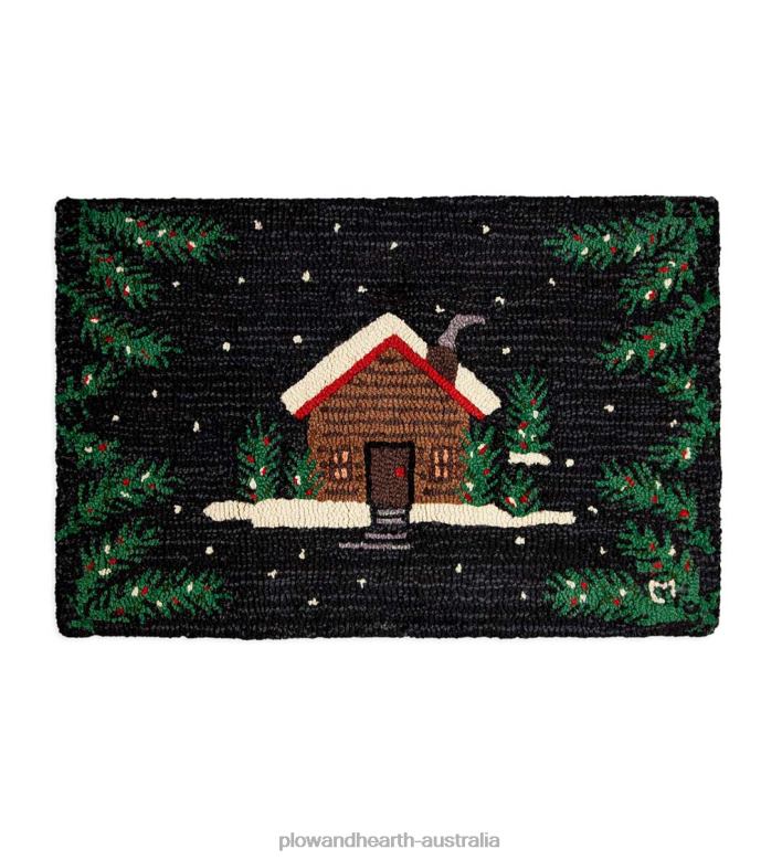 Plow & Hearth Pinewoods Hand-Hooked Wool Rug P22BD1753 Rugs & Mats