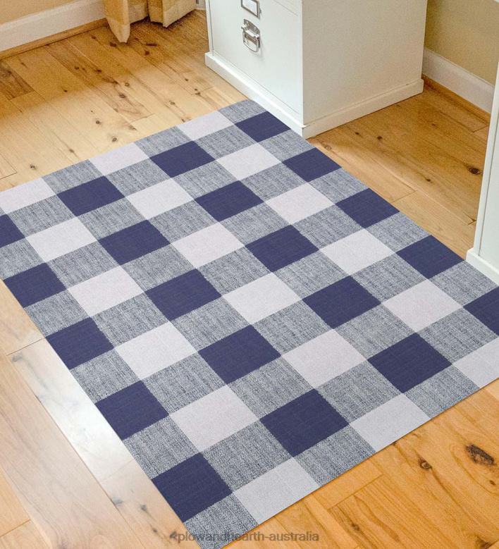 Plow & Hearth Buffalo Plaid Chair Mat - Brown P22BD1924 Rugs & Mats