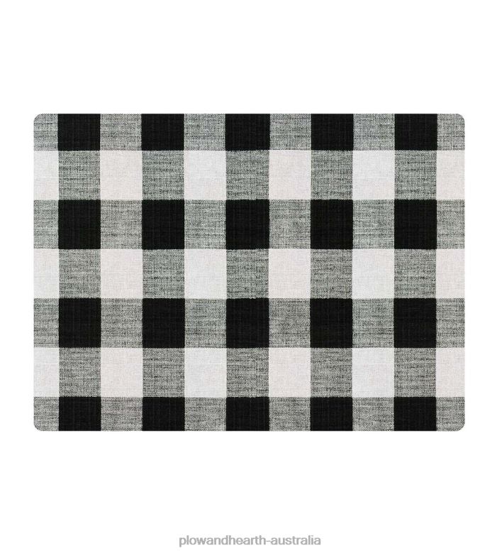 Plow & Hearth Buffalo Plaid Chair Mat - Brown P22BD1924 Rugs & Mats