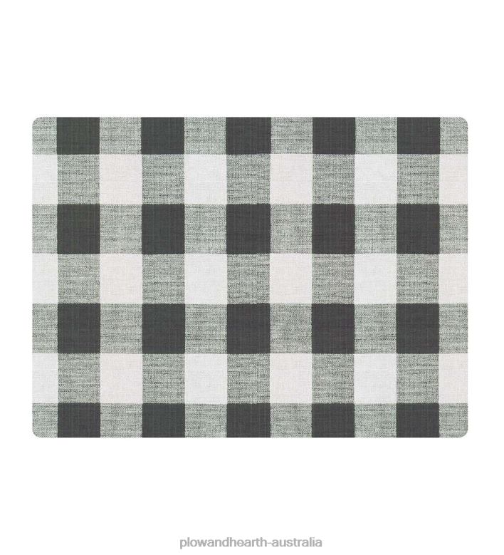 Plow & Hearth Buffalo Plaid Chair Mat - Brown P22BD1924 Rugs & Mats