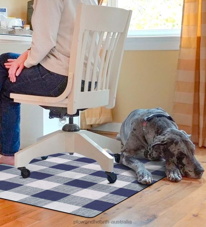 Plow & Hearth Buffalo Plaid Chair Mat - Brown P22BD1924 Rugs & Mats