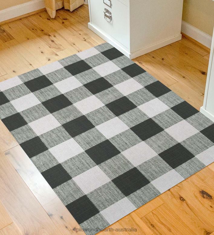 Plow & Hearth Buffalo Plaid Chair Mat - Brown P22BD1924 Rugs & Mats