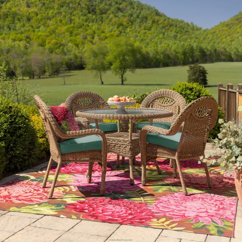 Plow & Hearth Indoor/Outdoor Chrysanthemum Polypropylene Rug P22BD714 Rugs & Mats