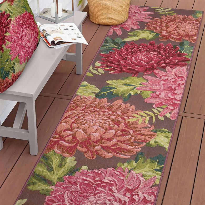 Plow & Hearth Indoor/Outdoor Chrysanthemum Polypropylene Rug P22BD714 Rugs & Mats
