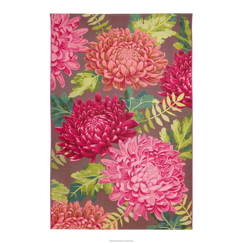 Plow & Hearth Indoor/Outdoor Chrysanthemum Polypropylene Rug P22BD714 Rugs & Mats